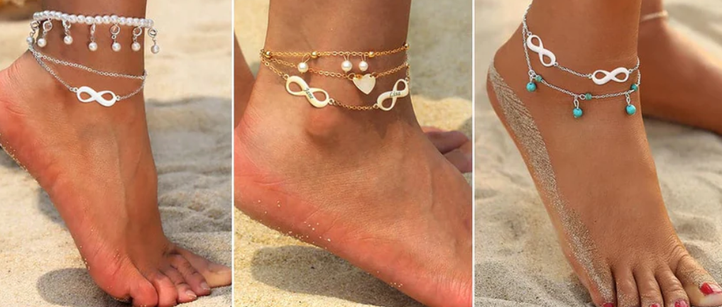 Chain & Charm Anklets | Silver & Gold | Astrid & Miyu
