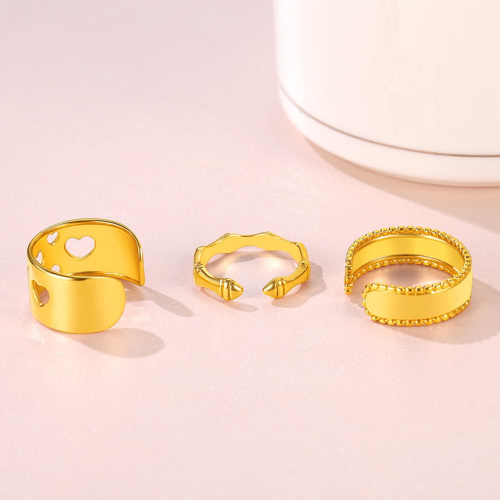 U7 Jewelry Adjustable Ring Sets 3 Pieces Stackable Open Ring For Women 