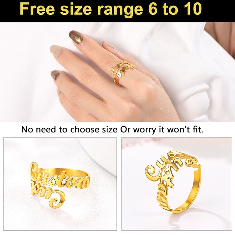 Two Finger Nameplate Ring | DAR Custom Jewelry