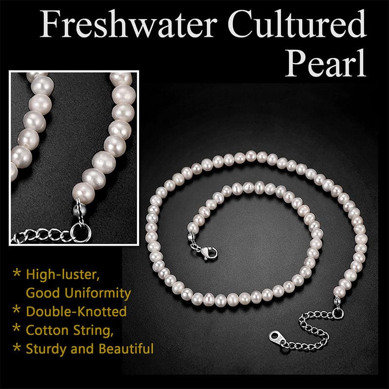 Rocky AAA Round  Freshwater Pearl Necklace Men Pearl Pendant Necklace 