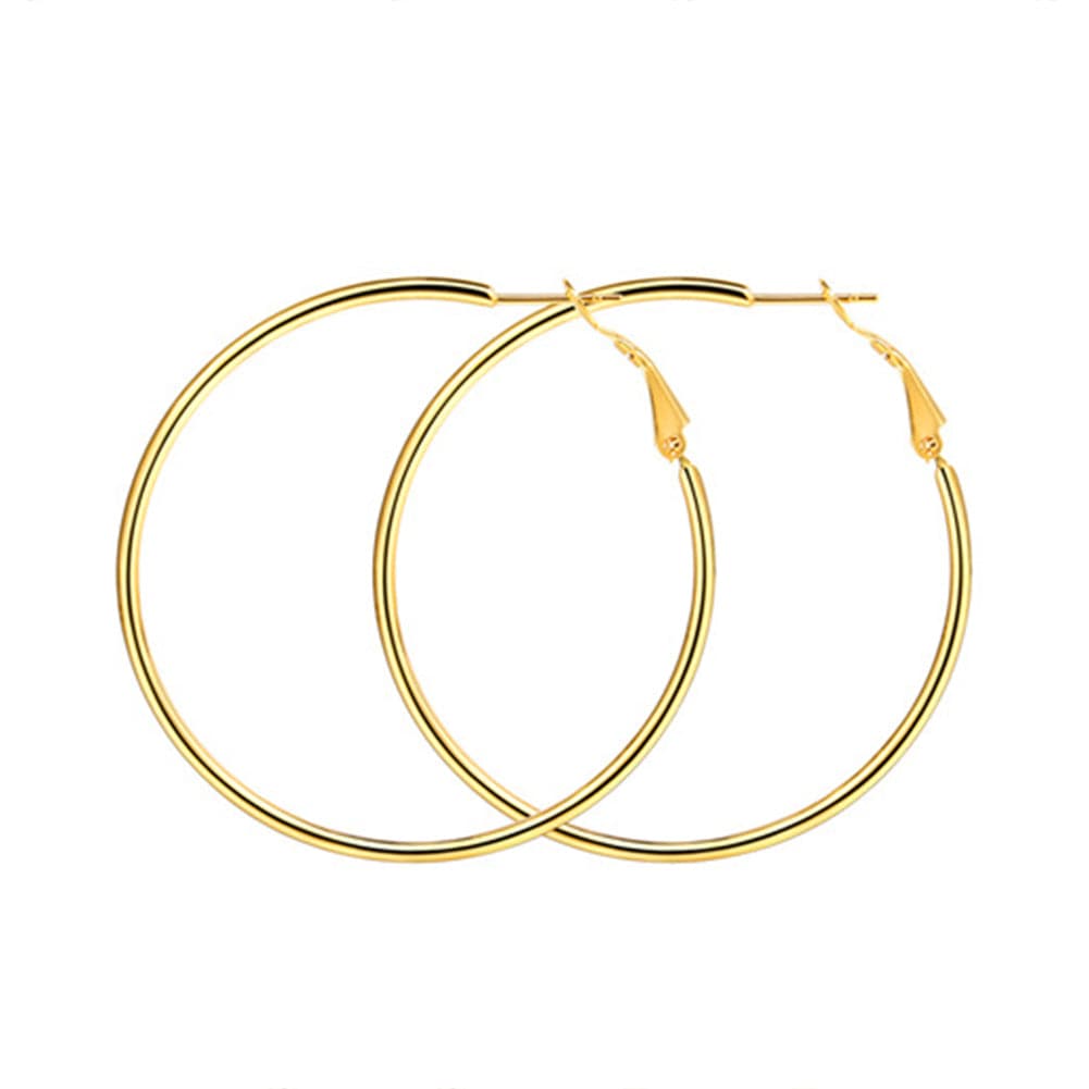 Round Hoop Earrings Statement Lightweight Oversized For Women 