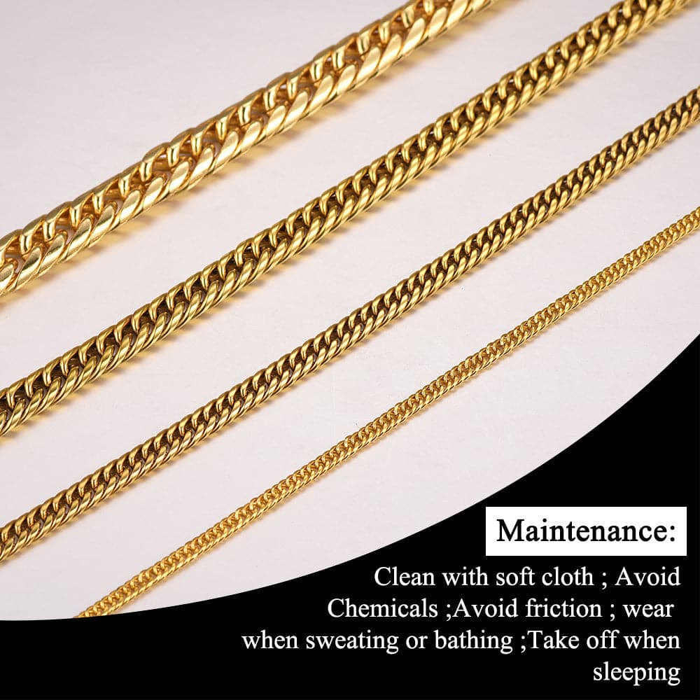 U7 Jewelry Miami Curb Chain Necklace Franco Chains for Men Women 