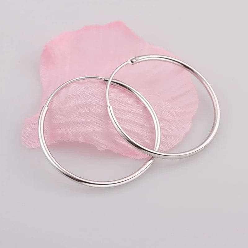 Hoop Earrings 925 Sterling Silver Hoops For Women 15mm/30mm/40mm/50mm/70mm 