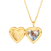 U7 Jewelry Custom Heart Gold Plate Necklace Memory Necklace With Picture 