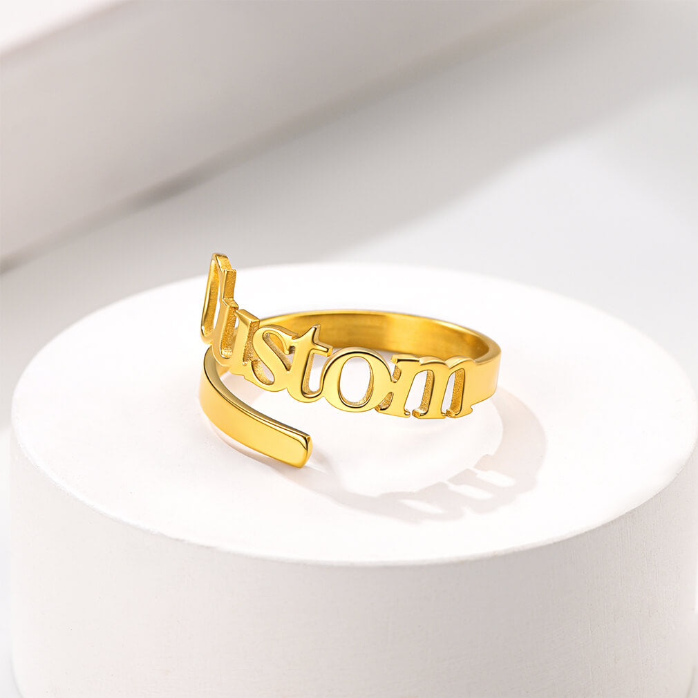 Costum Personalized Name Ring in gold & Silver Free shipping|Simply Bo