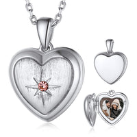 U7 Jewelry Sterling Silver Heart Sun Locket Necklace Photo Pendant 