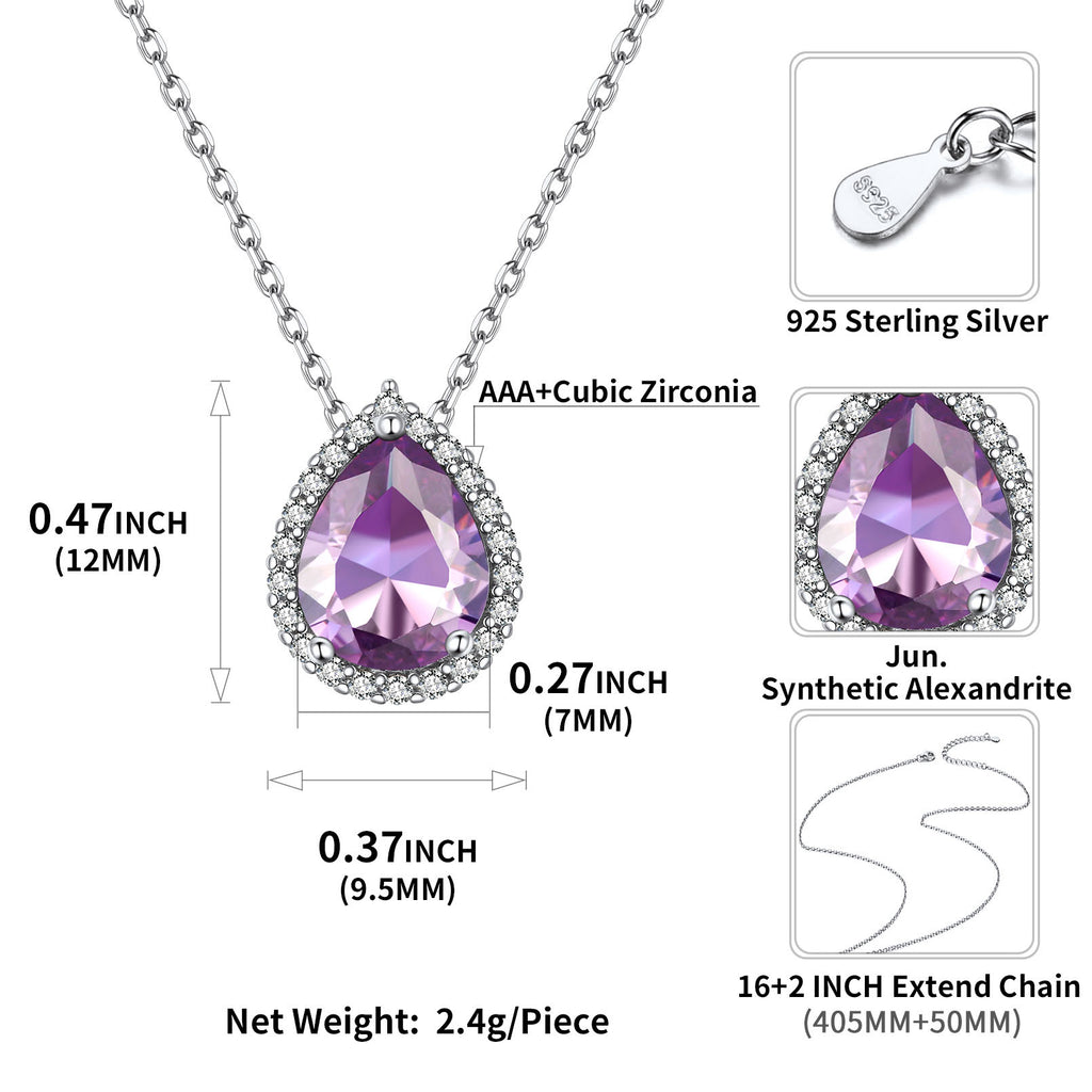 U7 Jewelry Sterling Silver Halo Birthstone Jewelry Set Teardrop 