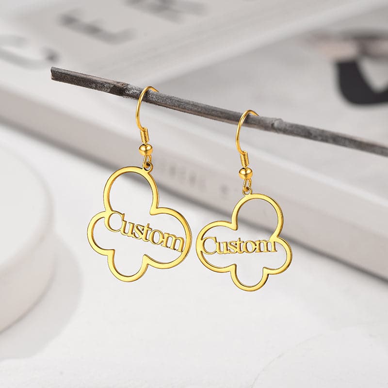 U7 Jewelry Custom Name Earrings Cloud Hoop Drop Earrings For Women 