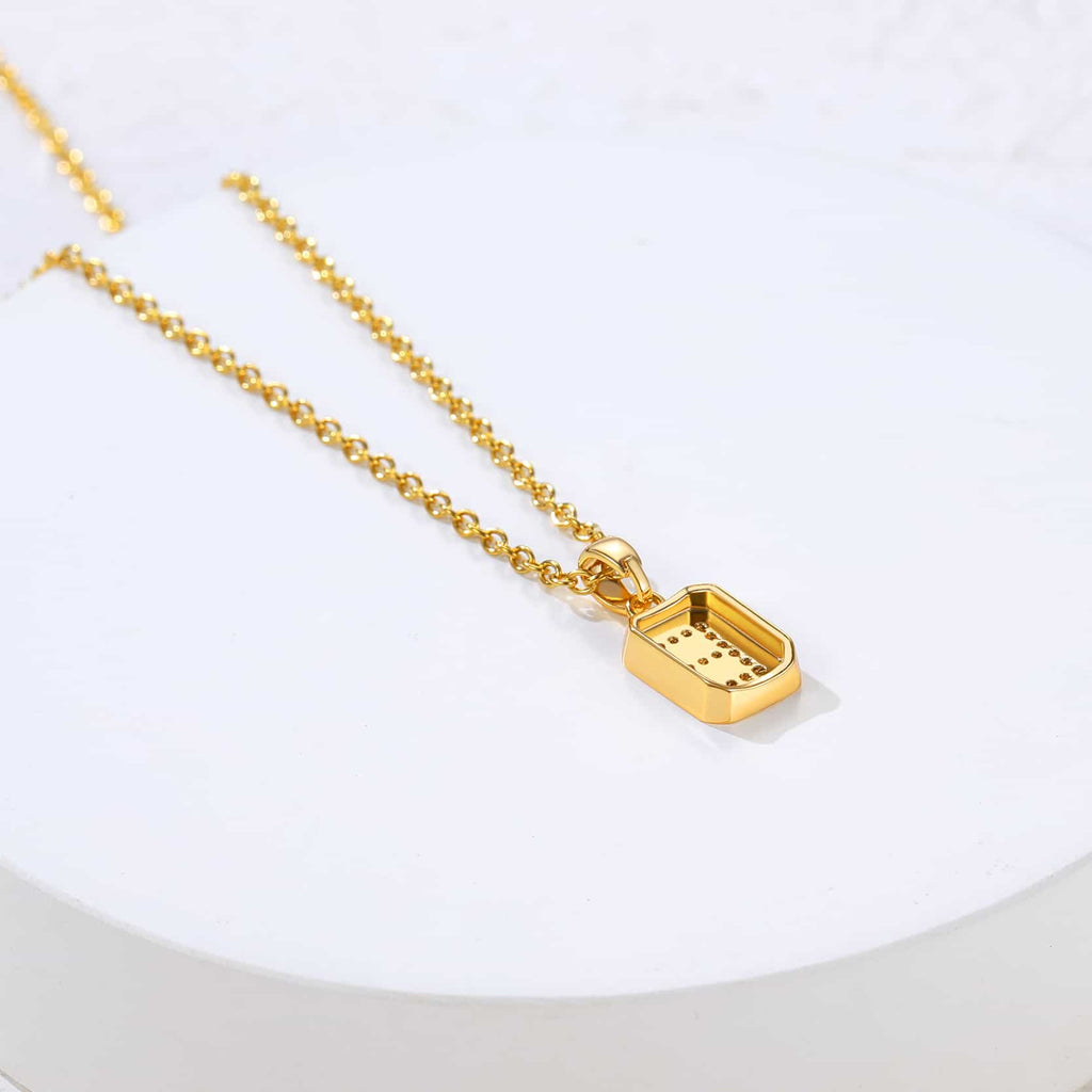 U7 Jewelry Initial Necklace for Women Letter Necklace Square 