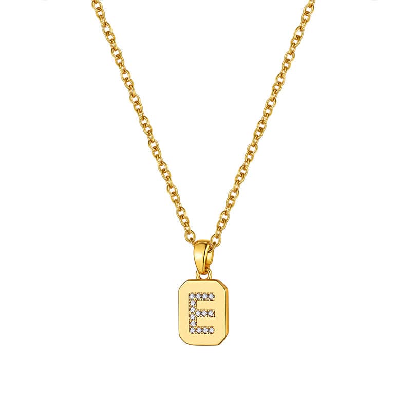 U7 Jewelry Initial Necklace for Women Letter Necklace Square 