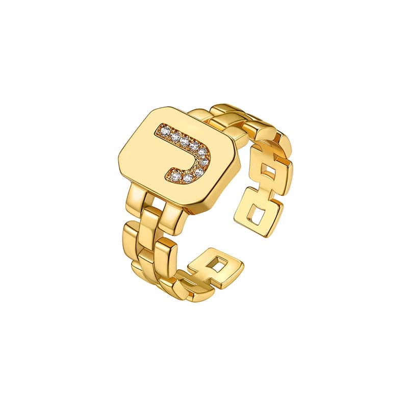 Buy 14K Gold Diamond Signet Initial Ring | Heist Jewelry