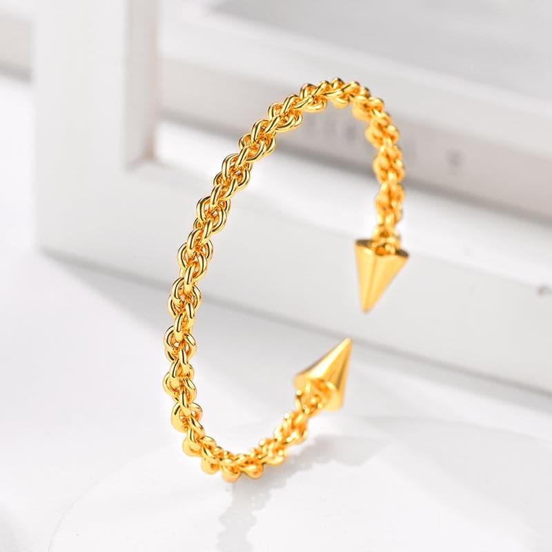 Minimalist Arrow End Solid Twisted Rope Band Bangle Cuff Bracelet 