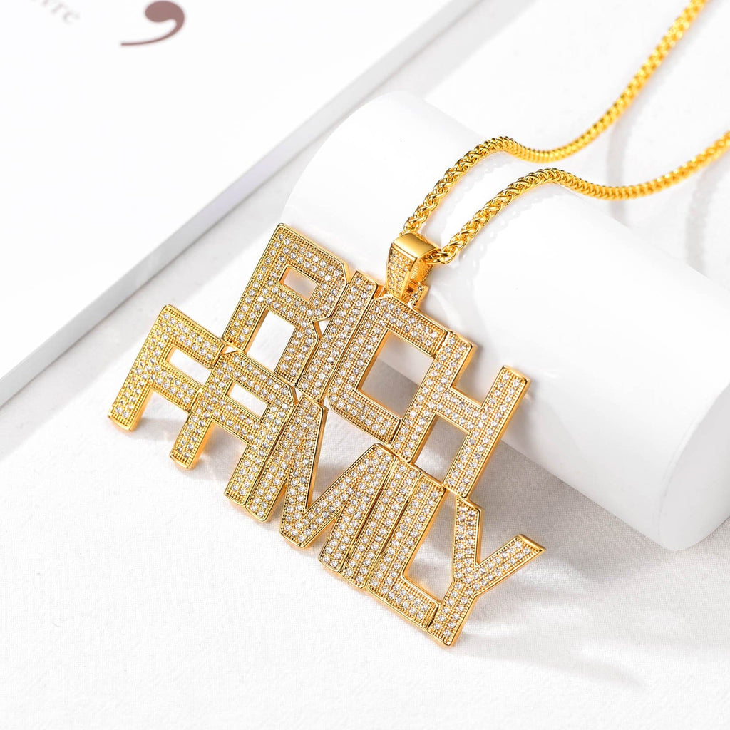 Personalized Gold Plated Full Cubic Zirconia A-Z Letter Initial Necklace 