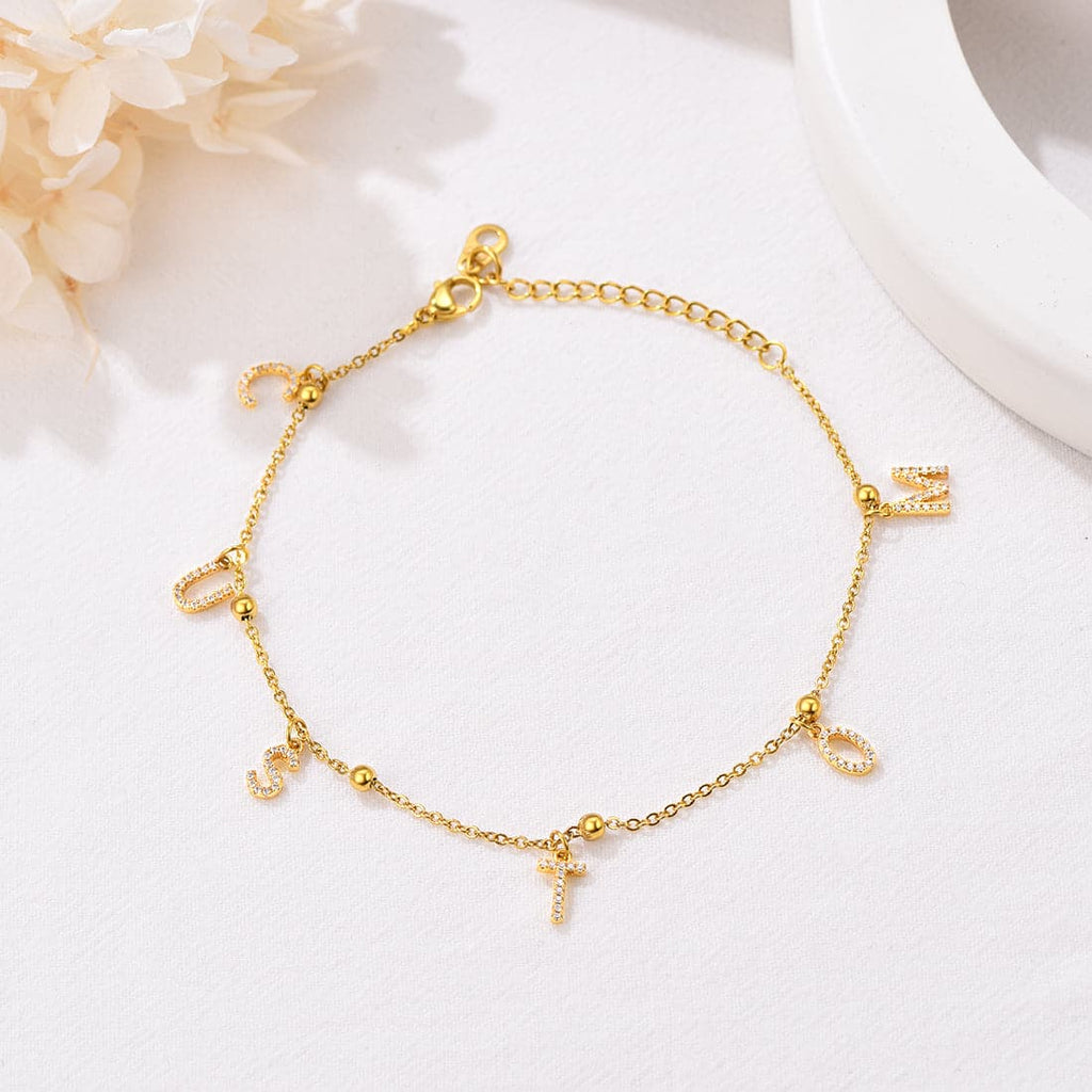 Personalized Alphabet Anklet Summer Ankle Bracelet Women Barefoot Bracelet 