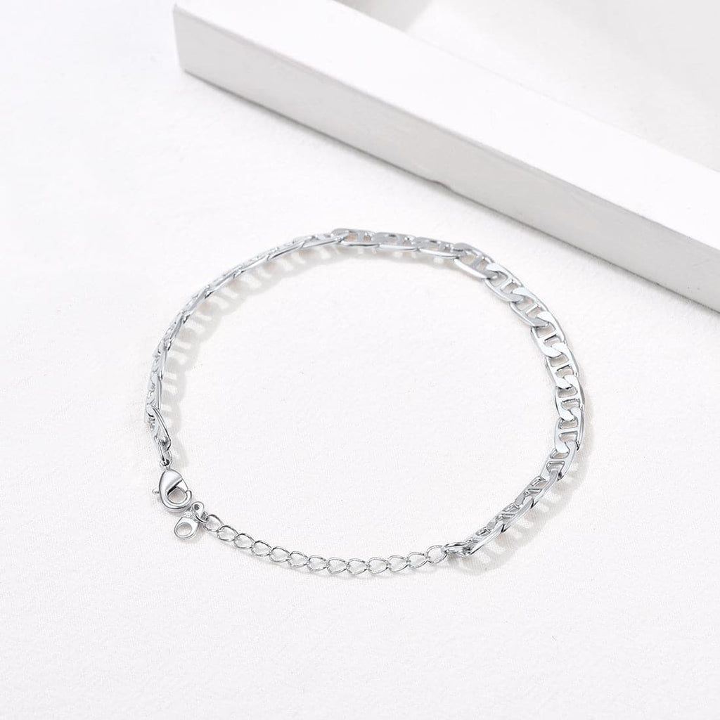 U7 Flat Mariner Chain Ankle Bracelet for Women Summer Beach Anklets 