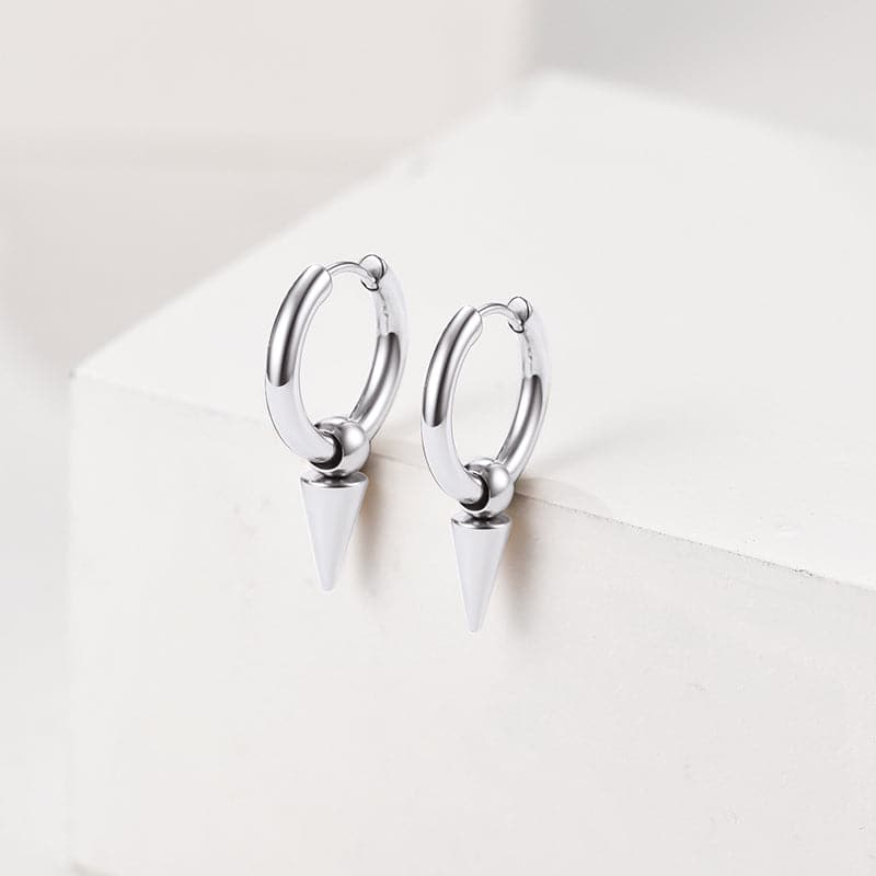 Punk Polished Surgical Stainless Steel Cone Earrings For Men Women 