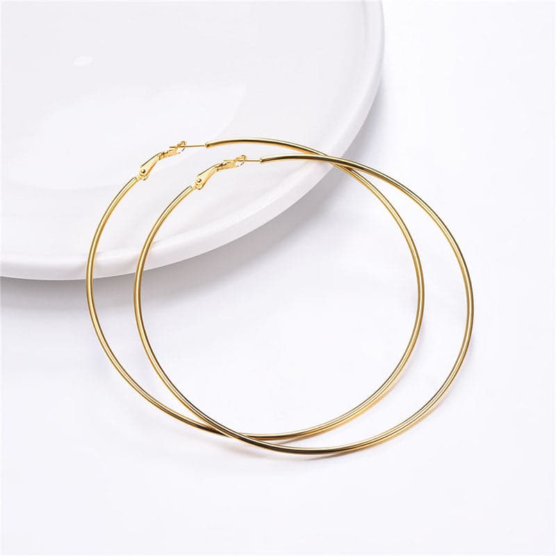 Round Hoop Earrings Statement Lightweight Oversized For Women 