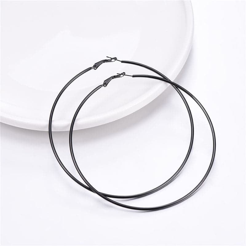 Round Hoop Earrings Statement Lightweight Oversized For Women 