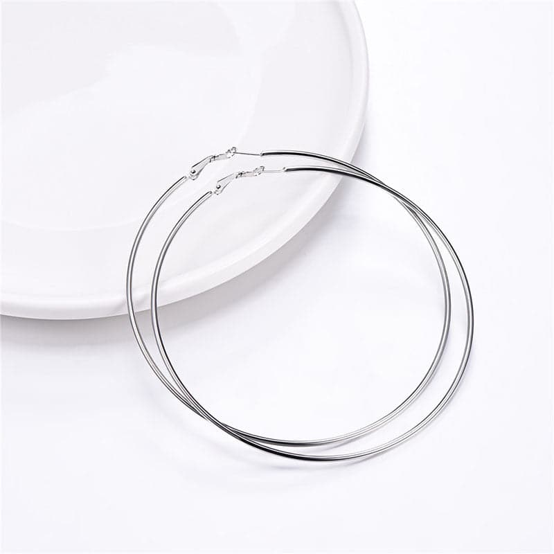 Round Hoop Earrings Statement Lightweight Oversized For Women 