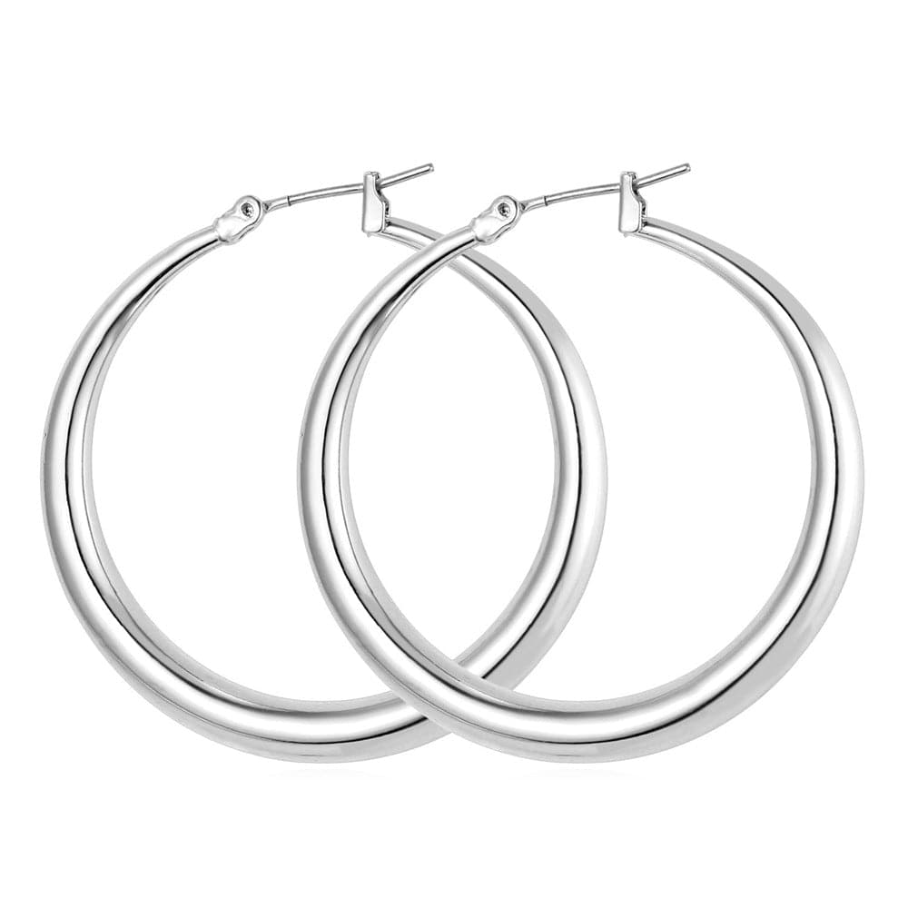 Round Hoop Earrings Statement Lightweight Oversized For Women 