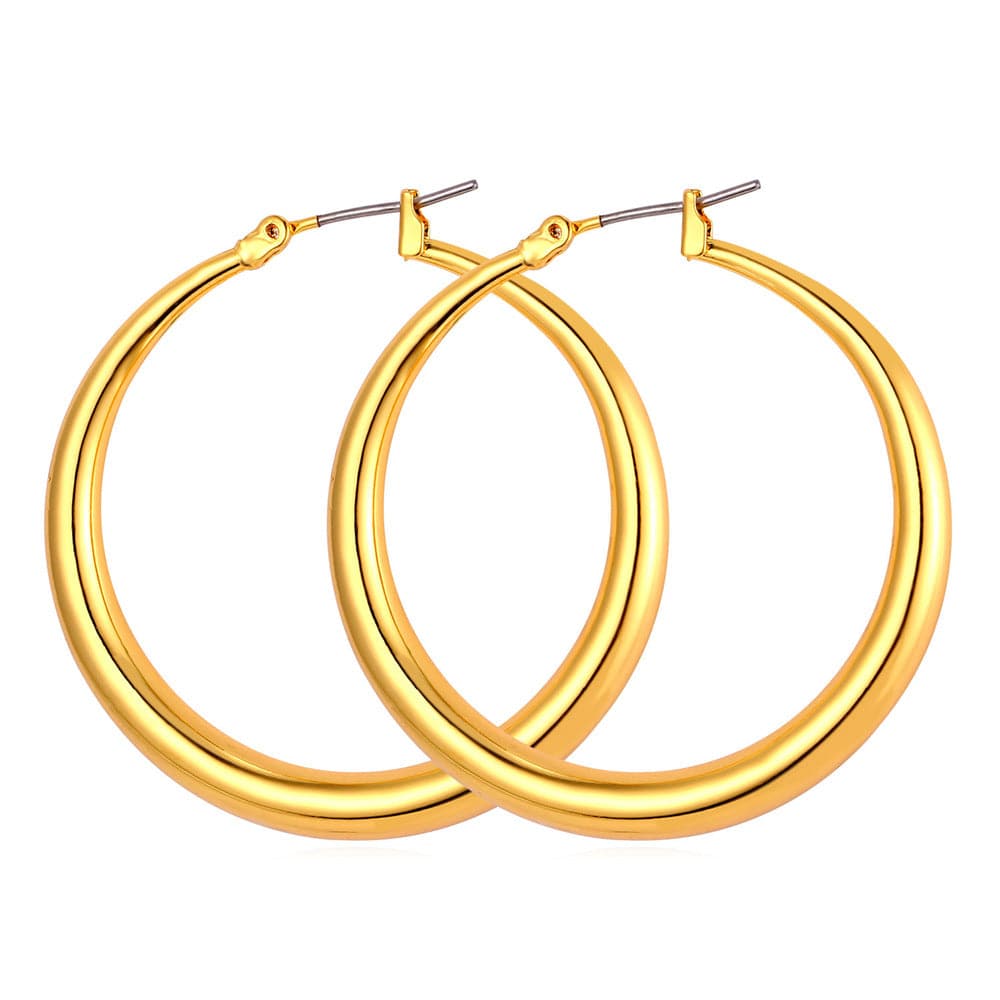 Round Hoop Earrings Statement Lightweight Oversized For Women 