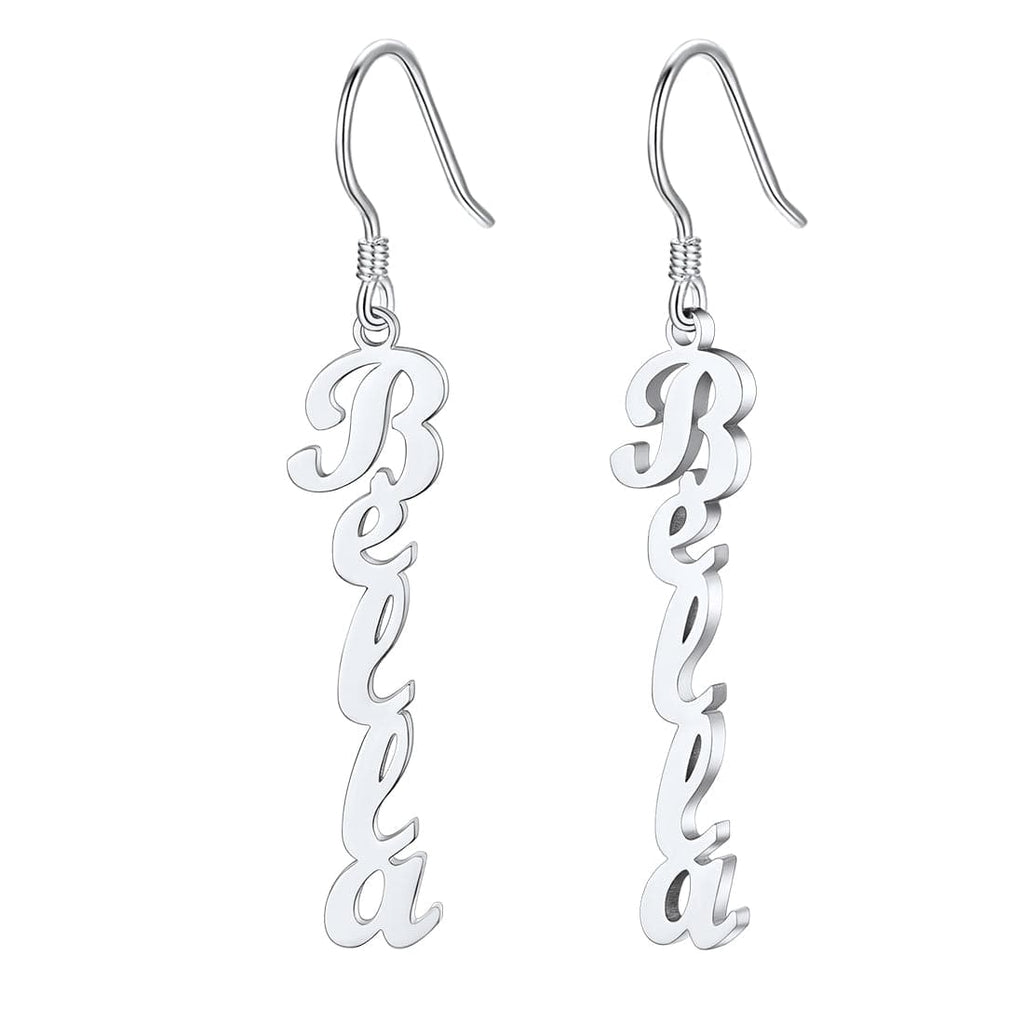 U7 Personalized Custom Name Drop Earrings Dangle Hoop For Girls 