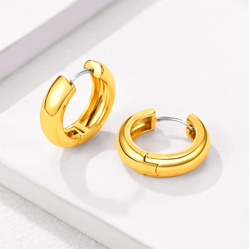 Chic Simple Gold Plated Cubic Zirconia Huggie Hoop Wrap Earrings 