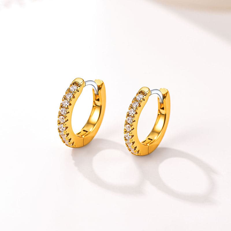 Chic Simple Gold Plated Cubic Zirconia Huggie Hoop Wrap Earrings 