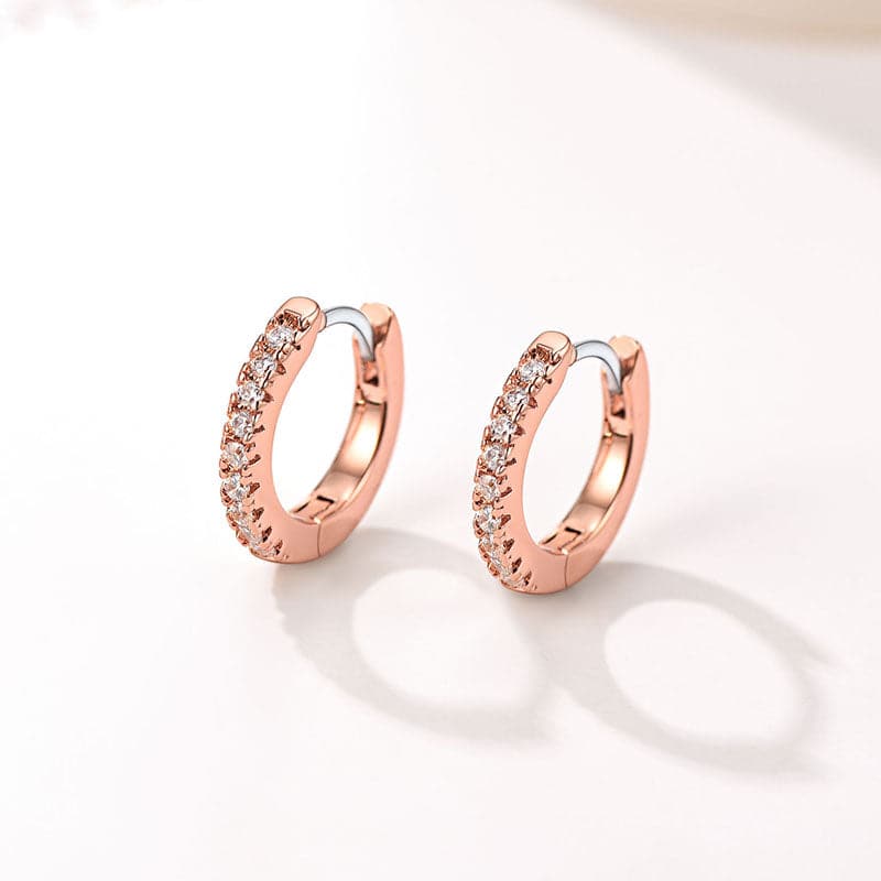 Chic Simple Gold Plated Cubic Zirconia Huggie Hoop Wrap Earrings 