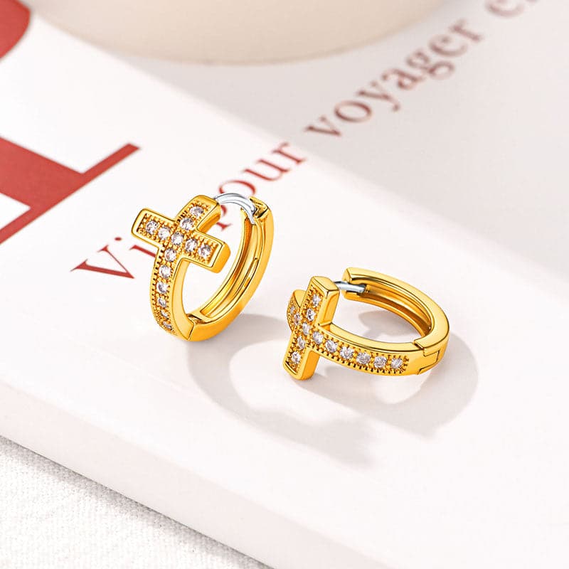 Chic Simple Gold Plated Cubic Zirconia Huggie Hoop Wrap Earrings 