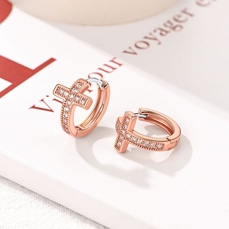 Chic Simple Gold Plated Cubic Zirconia Huggie Hoop Wrap Earrings 