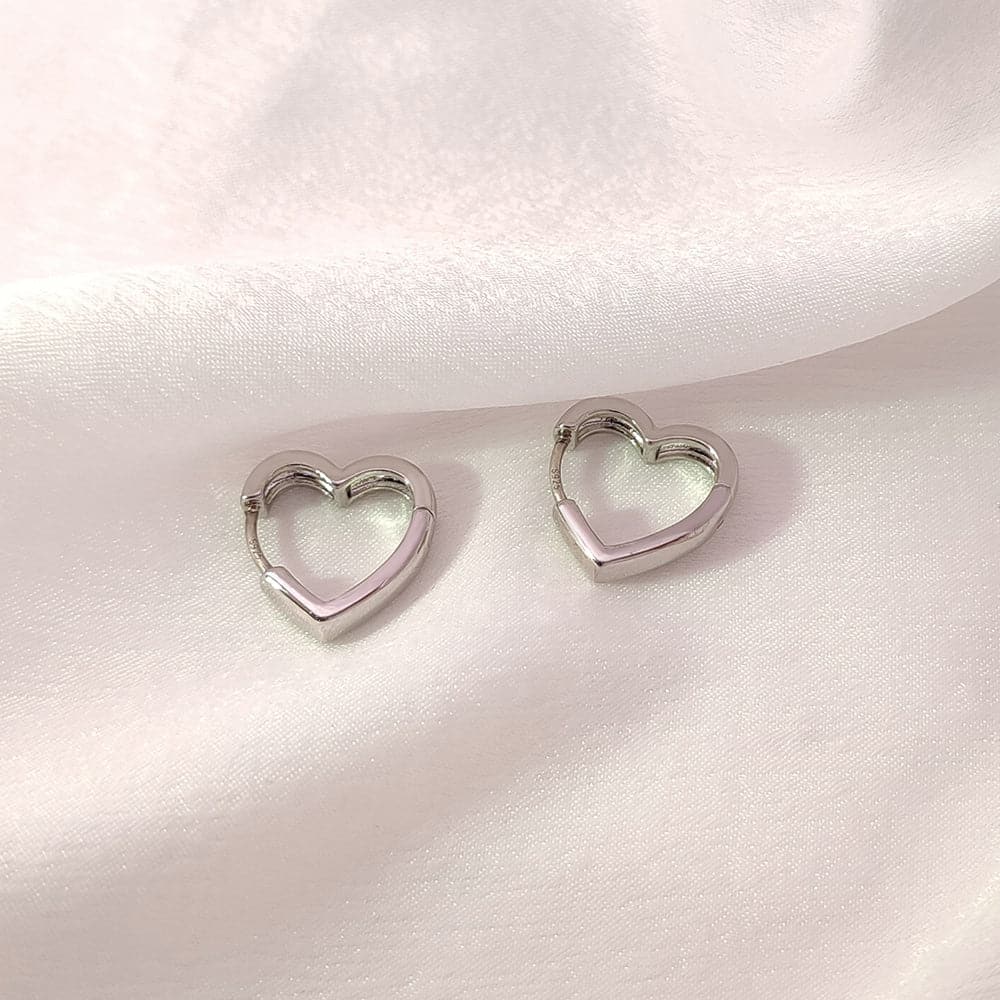 Gold Plated Heart Huggie Hoop Wrap Earrings 925 Sterling Silver Post 