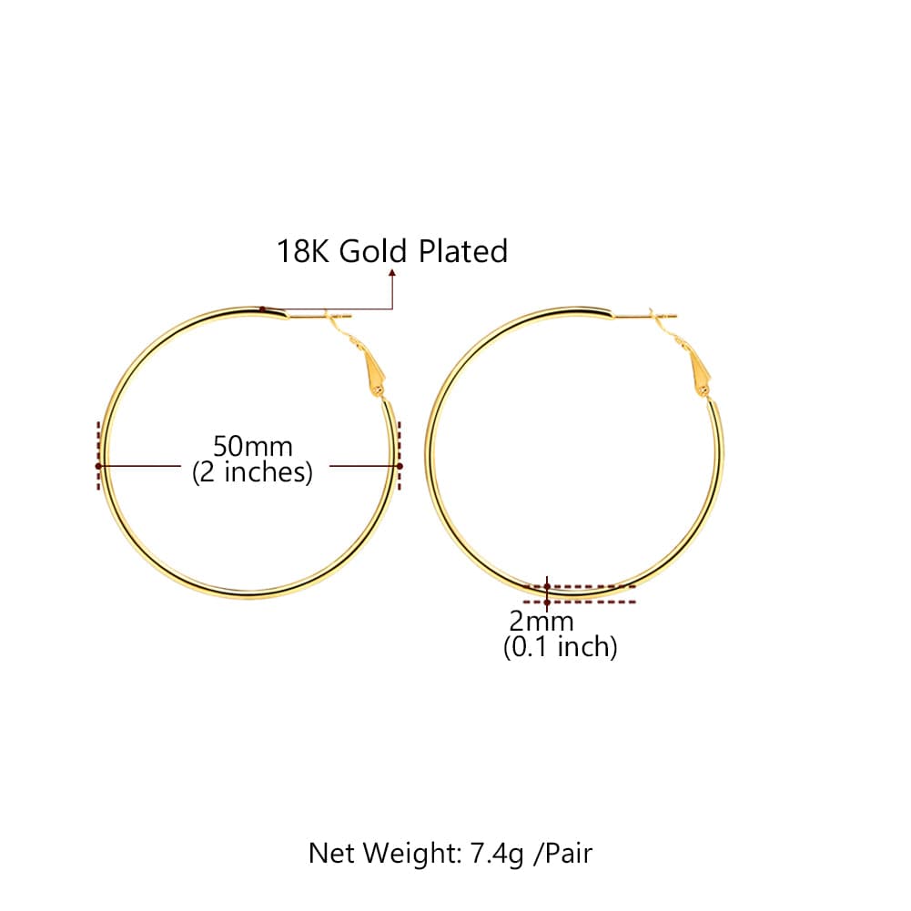 Round Hoop Earrings Statement Lightweight Oversized For Women 