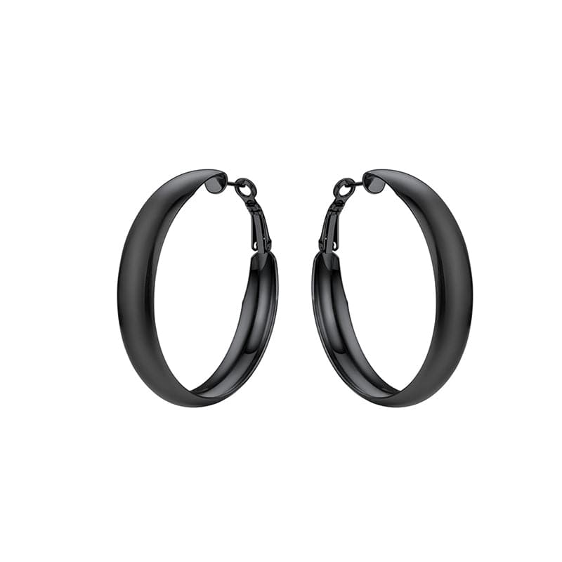 Fashion Stainless Steel 40MM 60MM Wide Round Hoop Loop Earrings 