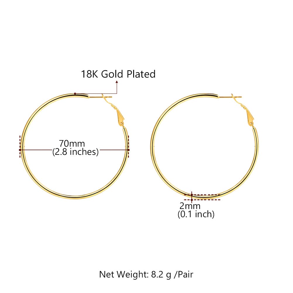 Round Hoop Earrings Statement Lightweight Oversized For Women 