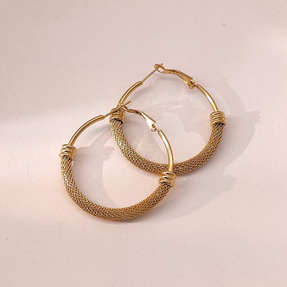 Tube Hoop Earrings 18K Gold Plated Hollow For Women 