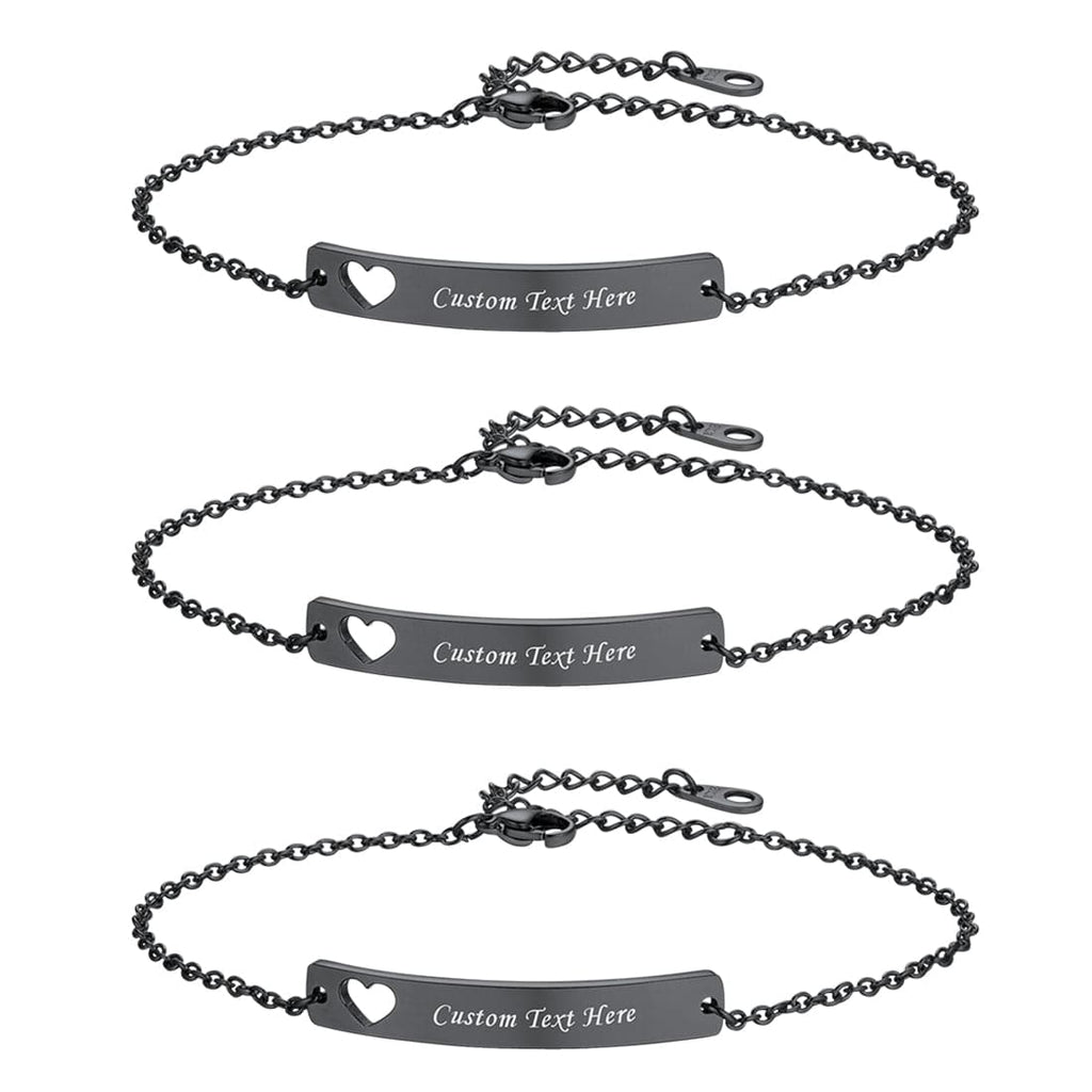 U7 Jewelry Engraved Bar Bracelet Custom ID Bangle For Women Men 