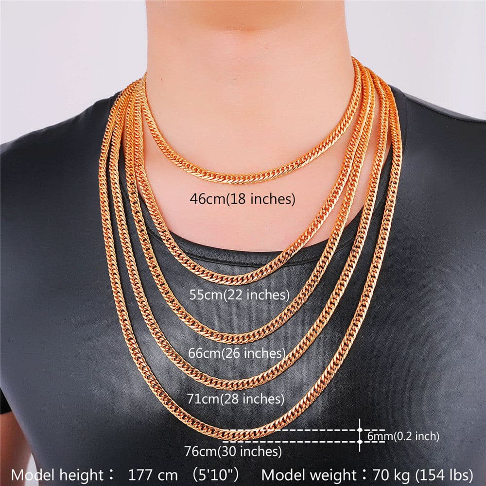 Gold Chain For Men Women 6MM Franco Chain Venetian Necklace Bracelet 18"-30" 