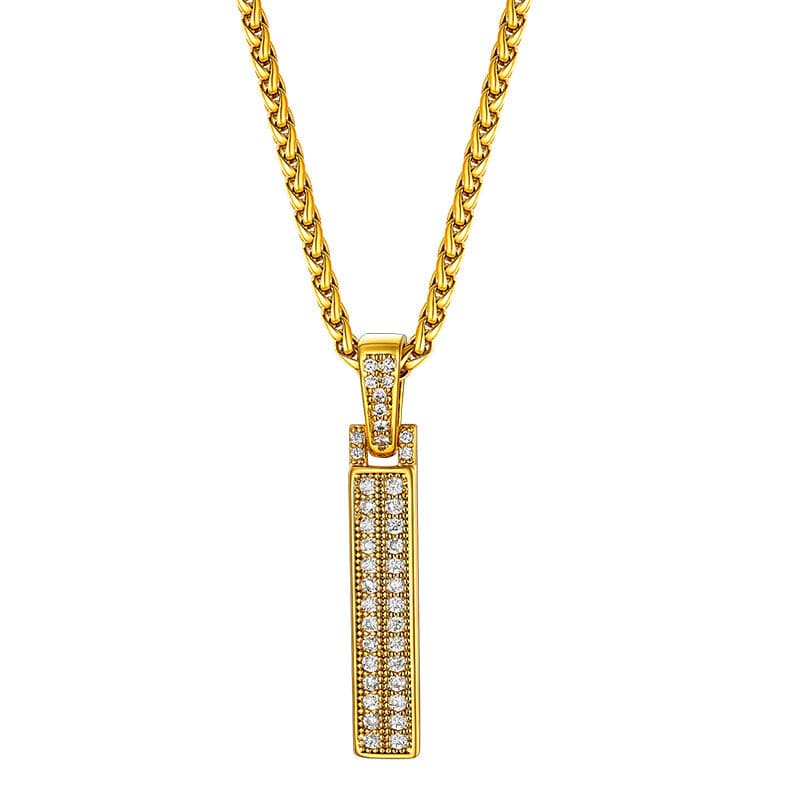 Personalized Gold Plated Full Cubic Zirconia A-Z Letter Initial Necklace 