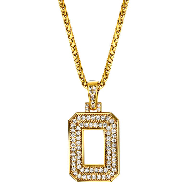 Personalized Gold Plated Full Cubic Zirconia A-Z Letter Initial Necklace 