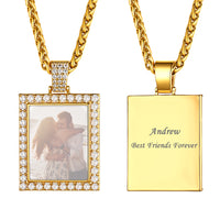 U7 Jewelry Custom Photo Necklace Men Women Personalized Jewelry Customized Photo Pendant 