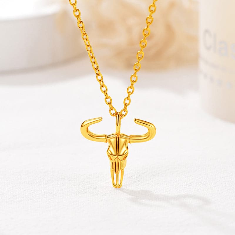 Gold Plated 12 Constellation Taurus Necklace Zodiac Astrology Jewelry 