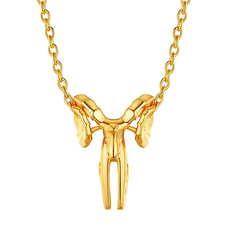 Gold Plated 12 Constellation Aries Necklace Zodiac Astrology Jewelry 