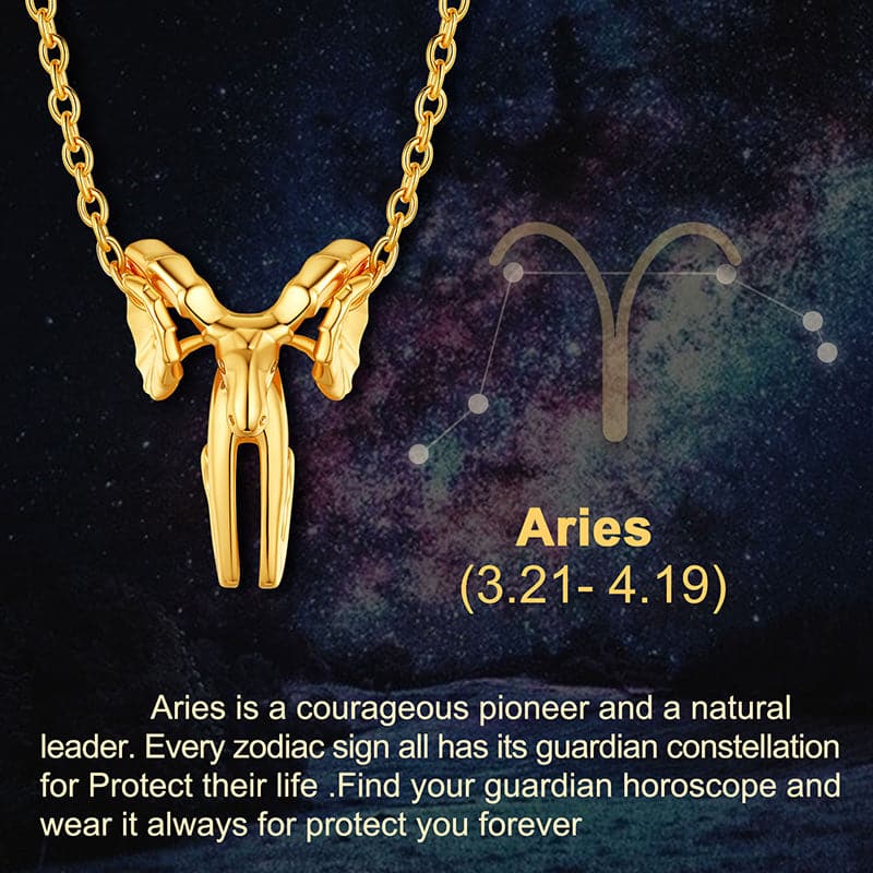 Gold Plated 12 Constellation Sagittarius Necklace Zodiac Astrology Jewelry 