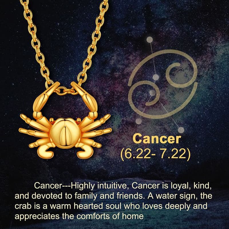 Gold Plated 12 Constellation Scorpio Necklace Zodiac Astrology Jewelry 