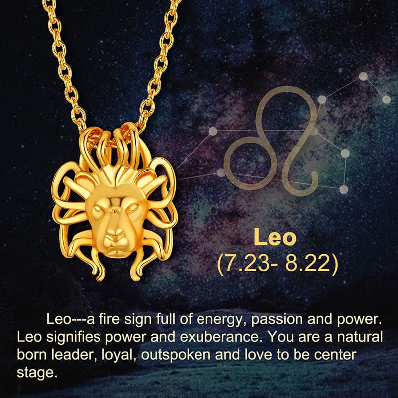 Gold Plated 12 Constellation Necklace Zodiac Astrology Jewelry 