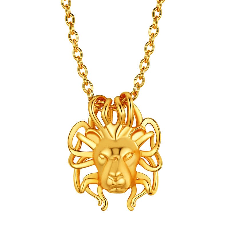 Gold Plated 12 Constellation Leo Necklace Zodiac Astrology Jewelry 