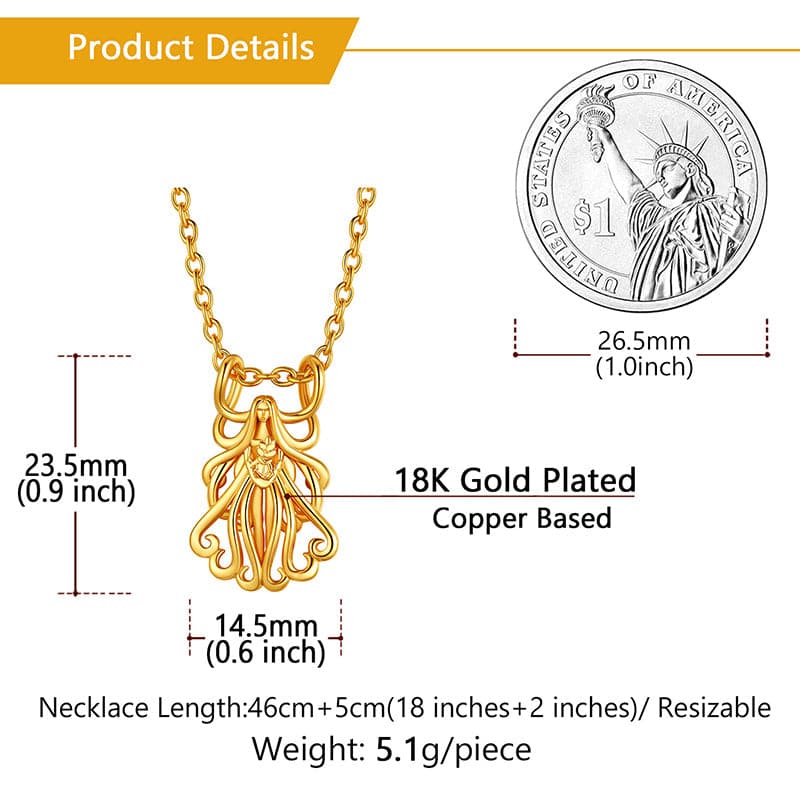 Gold Plated 12 Constellation Virgo Necklace Zodiac Astrology Jewelry 