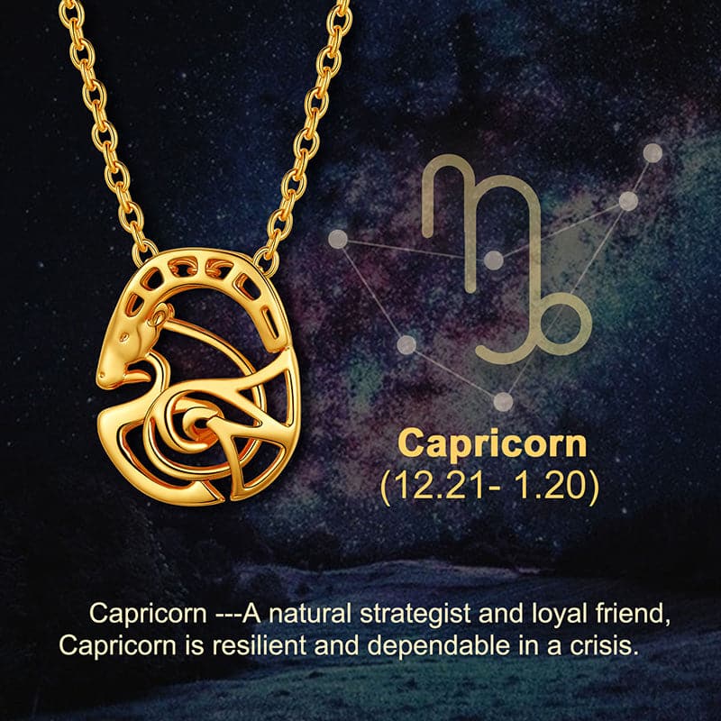 Gold Plated 12 Constellation Sagittarius Necklace Zodiac Astrology Jewelry 