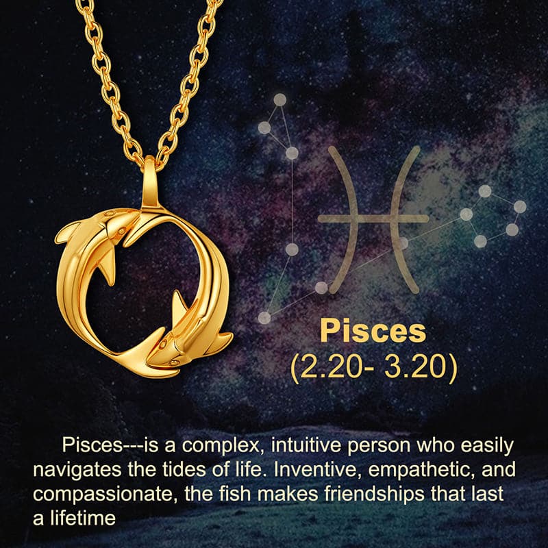 Gold Plated 12 Constellation Taurus Necklace Zodiac Astrology Jewelry 